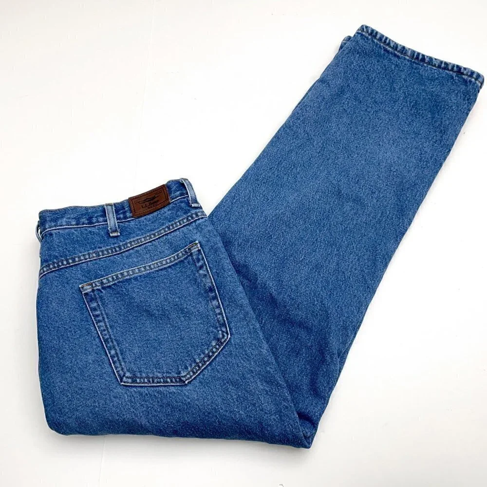 L.L. Bean Men's Flannel Lined Jeans Classic Fit Straight Leg size 40 x 29